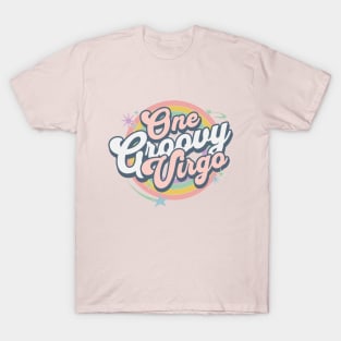 One Groovy Virgo Cute retro Design in Pastel Colors T-Shirt